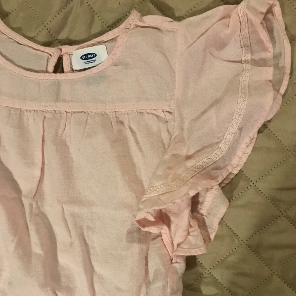 Girls Pink detailed shoulder top